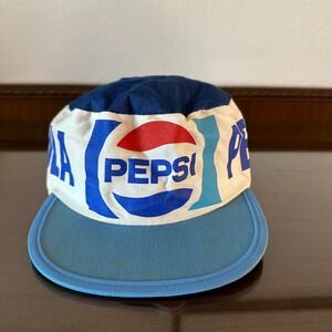 Vintage Pepsi Cola Painters Hat Cap White Logo 80s 90s